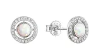Evolution Group - Pavona Blyštivé náušnice s bílými syntetickými opály a zirkony 11468.1 white