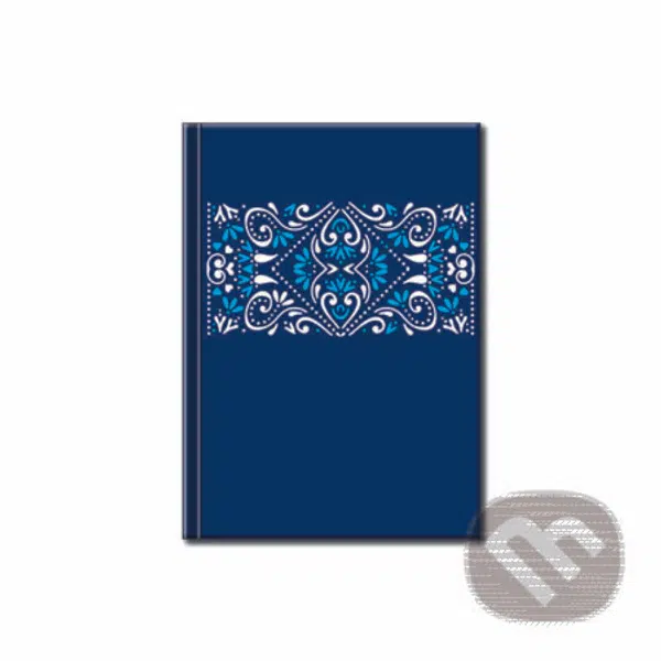 Notes Mini – Folk Ornament modrý (linajkovaný)