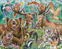 Veselé lesné zvieratá - selfie CZ2 - puzzle z kategorie Naučné puzzle