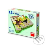 Domácí zvířátka retro (Dřevěné kostky 12 ks) - hra z kategorie Stavebnice
