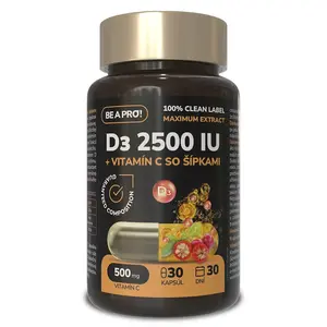 BE A PRO! D3 2500 IU + vitamín C so šípkami