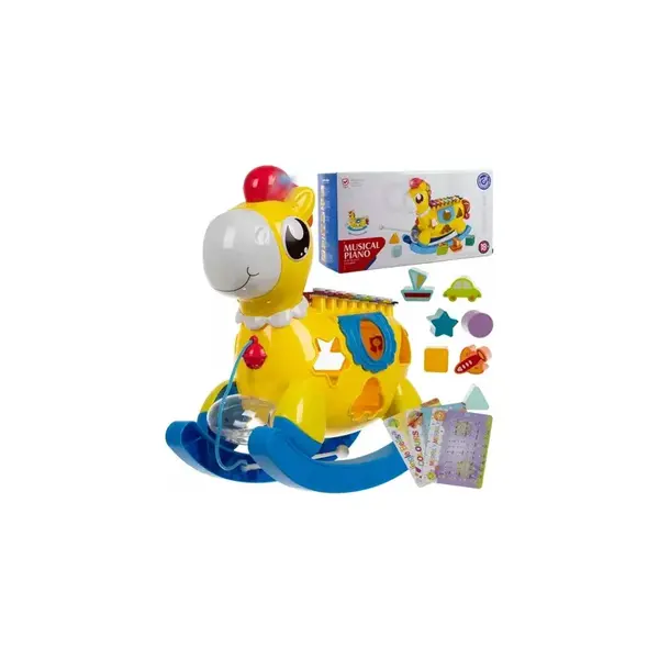 Pomôcka edukačná interaktívny koník + xylofón MUSICAL PIANO HE8038