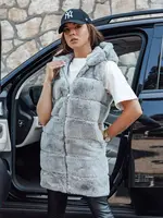 Dámská šedá kožešinová vesta ASHTON