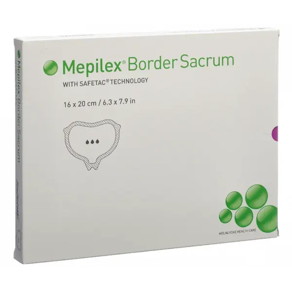 MOLNLYCKE Mepilex Border Sacrum 16 x 20 Obväz na použitie okolo krížovej kosti, 5ks TOW019911