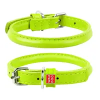 Okrúhly kožený obojok zelený, Obvod krku: 45-53cm, šírka obojku: 13mm