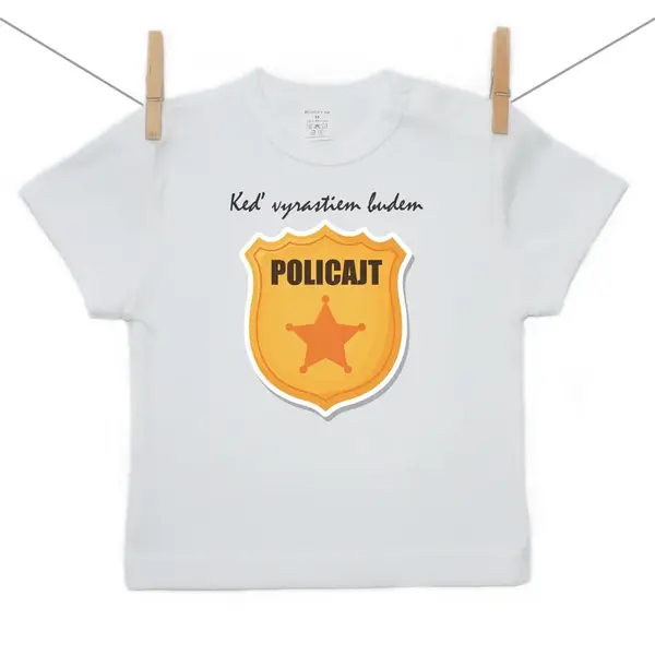 Boodyy Tričko s krátkym rukávom Keď vyrastiem budem policajt 116 (5-6 rokov)
