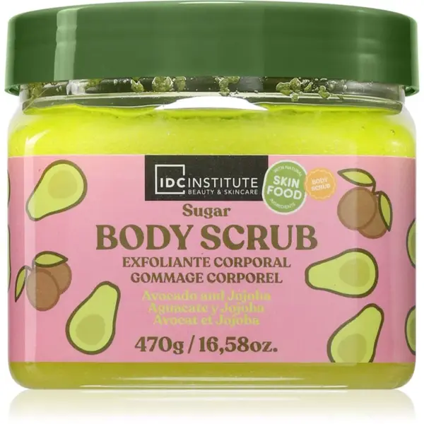 IDC Institute Avocado and Jojoba Oil telový peeling 470 ml