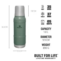 10-11428-004 STANLEY The Artisan Thermal Bottle 1.0L / 1.1 QT Hammertone Green