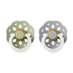 BIBS Boheme cumlíky z prírodného kaučuku 2ks - veľkosť 2, sage nočný/cloud nočný