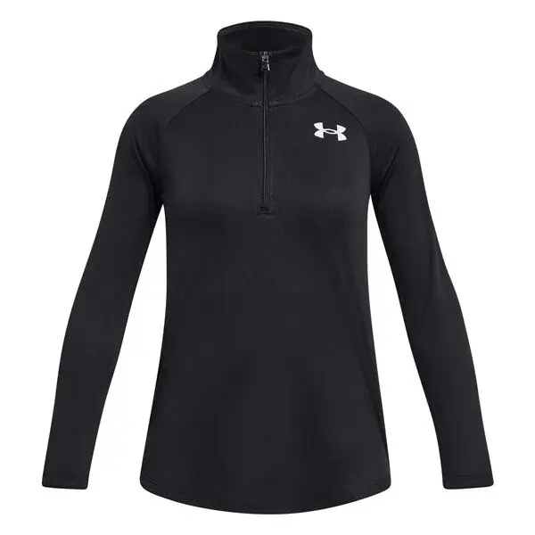Under Armour TECH GRAPHIC 1/2 ZIP Dívčí tričko s dlouhým rukávem, černá, velikost L