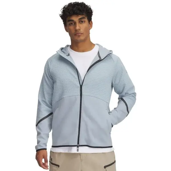 Under Armour UNSTOPPABLE FLEECE GRID Pánská mikina, světle modrá, velikost