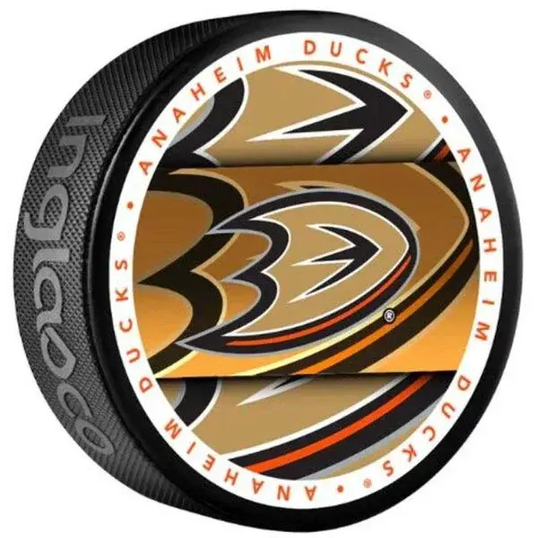 INGLASCO ANAHEIM DUCKS MEDALLION BLISTER Fanouškovský hokejový puk, černá, velikost