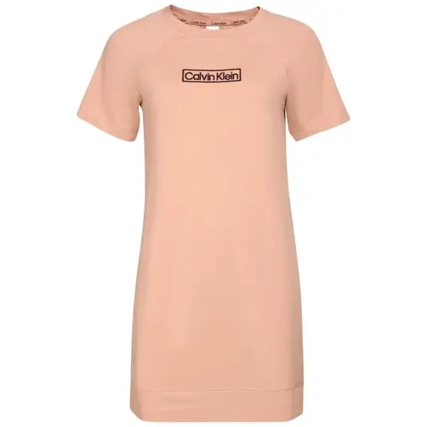 Calvin Klein REIMAGINED HER S/S NIGHTSHIRT Dámská noční košile, lososová, velikost