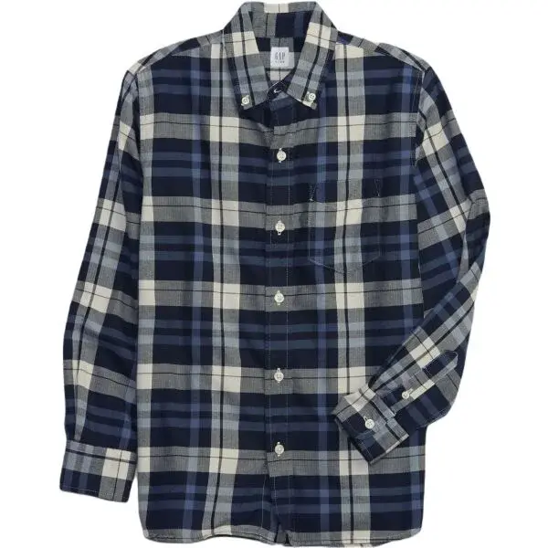 GAP FA23 LS POPLIN Chlapecká košile, šedá, velikost