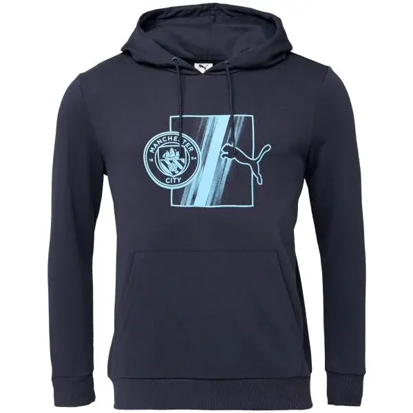 Puma MANCHESTER CITY FC FTBLCULTURE HOODIE Pánská mikina, tmavě modrá, velikost