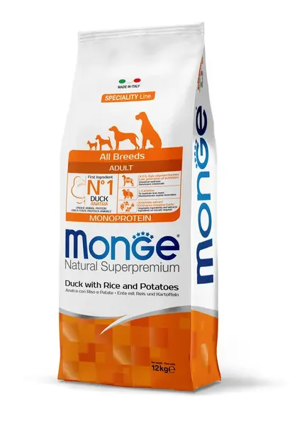 Monge Speciality Line All Breeds Adult Monoprotein suché krmivo pro psy - kachna, rýže a brambory 12 kg