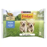 Friskies Junior aspikové mokré krmivo pro psy - kuřecí maso a hrášek 12 x (4 x 85 g)
