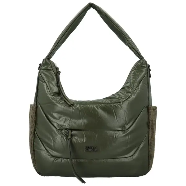 Trendy dámská koženková kabelka na rameno Coveri Kica, tmavě zelená