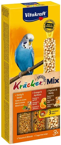 Vitakraft tyčinky s medom pre popfit andulky 3 ks