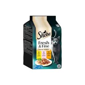 Sheba Fresh & Fine vlhké krmivo pro kočky - kuře, losos, krůta 6 x 50 g