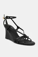 Kožené sandále Tommy Hilfiger LEATHER KNOTS WEDGE SANDAL