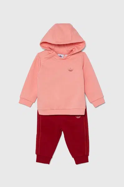 Detská tepláková súprava adidas Originals HOODIE SET ružová farba, IY9538