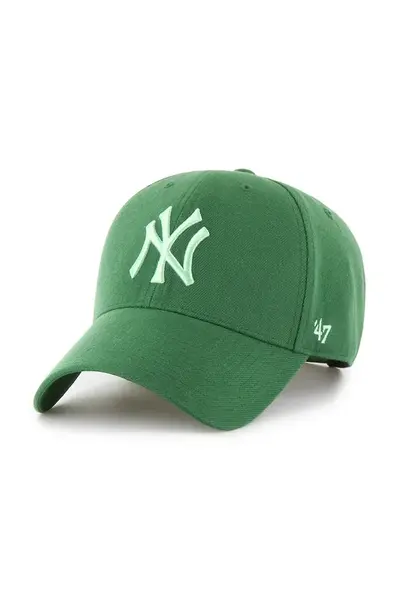 Šiltovka 47 brand MLB New York Yankees zelená farba, jednofarebná, B-MVPSP17WBP-RN