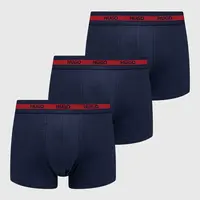 Boxerky HUGO 3-pak pánske, tmavomodrá farba, 50492375