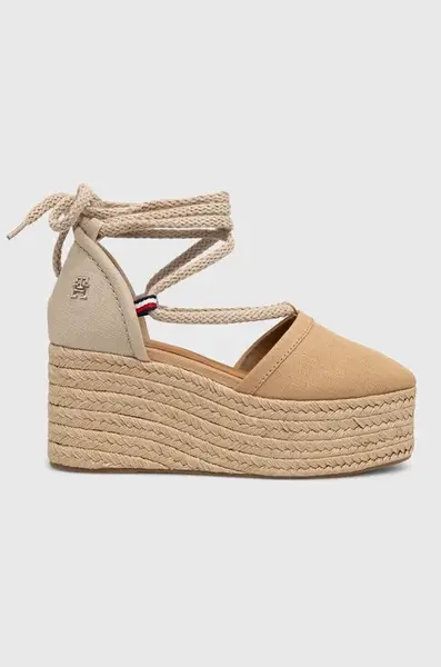 Espadrilky Tommy Hilfiger CLOSED TOE LINEN FLATFORM