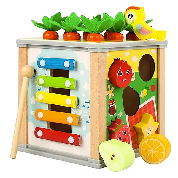 Kocka edukačná drevená KRUZZEL PLA-272 15,5x15,5cm