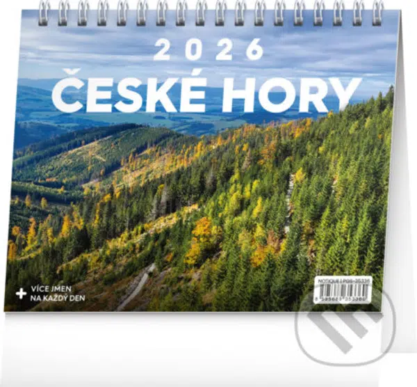 NOTIQUE Stolní kalendář České hory 2026 (řádky)