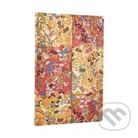 Paperblanks - týždenný diár Kara-ori Pink 2026 (maxi, horizontálny, elastické zatváranie)