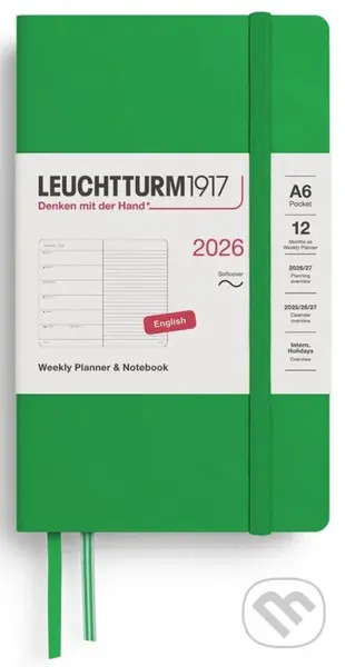 Weekly Planner & Notebook 2026 Pocket (A6) Spring Leaf