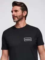 Ombre Men's knitted t-shirt with printed REGULAR cut - black