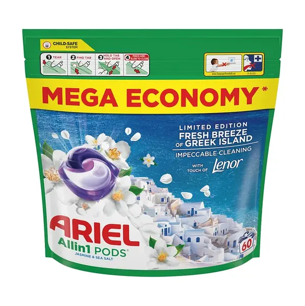 ARIEL Kapsle na praní Fresh Breeze of Greek Island 60 praní