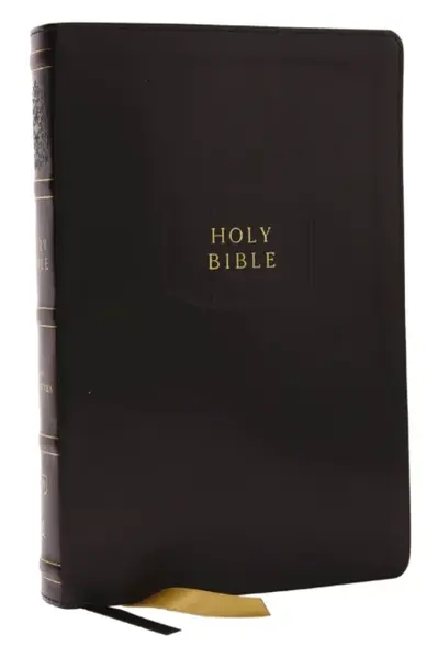 KJV Holy Bible with Apocrypha and 73,000 Center-Column Cross References, Black Leathersoft, Red Letter, Comfort Print: King James Version - Thomas Nel