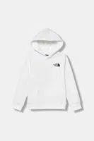 Dětská mikina The North Face TEEN BOX NSE REGULAR HOODIE bílá barva, s kapucí, s potiskem, NF0A89H9LA91