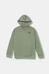 Dětská mikina The North Face TEEN BOX NSE REGULAR HOODIE zelená barva, s kapucí, s potiskem, NF0A89H9DI21
