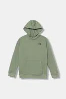 Dětská mikina The North Face TEEN BOX NSE REGULAR HOODIE zelená barva, s kapucí, s potiskem, NF0A89H9DI21