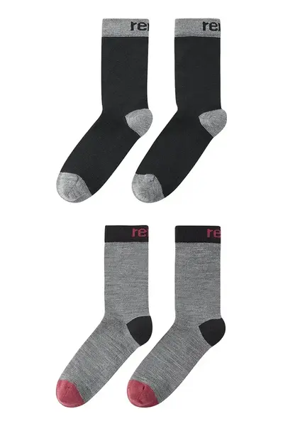 Dětské ponožky z vlněné směsi Reima Parit 2-pack černá barva, 5300309A