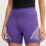 Tréninkové šortky adidas by Stella McCartney dámské, fialová barva, high waist, JW2025