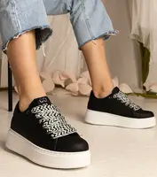 Gemre Black women's sneakers with chunky lacing Kessa