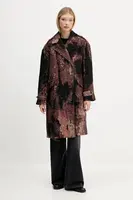 Kabát Desigual BRUSHED LAC hnědá barva, 25WWEW05