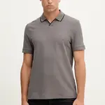 Bavlněné polo tričko Armani Exchange pánské, šedá barva, s aplikací, XM001364 AF16261