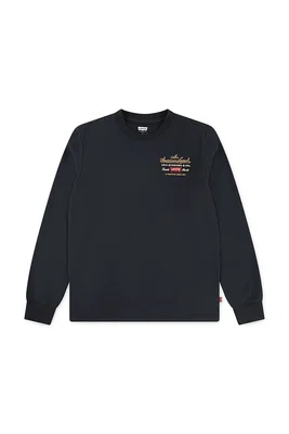 Dětské tričko s dlouhým rukávem Levi's LEGENDARY LS TEE černá barva, s aplikací, 8EN715