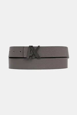 Kožený pásek Armani Exchange pánský, šedá barva, XM001740 AF17988