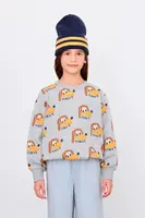 Dětská bavlněná mikina Tinycottons DOGS SWEATSHIRT šedá barva, s potiskem, AW25-067