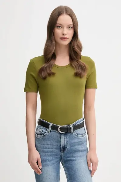 Bavlněné tričko United Colors of Benetton dámské, fialová barva, 3GA2E16A0