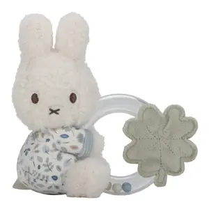 Little Dutch Miffy Fluffy Lucky Leaves Ring Rattle chrastítko 0 m+ Blue 1 ks