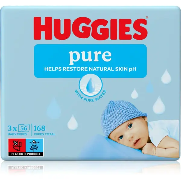 Huggies Pure čisticí ubrousky 3x56 ks